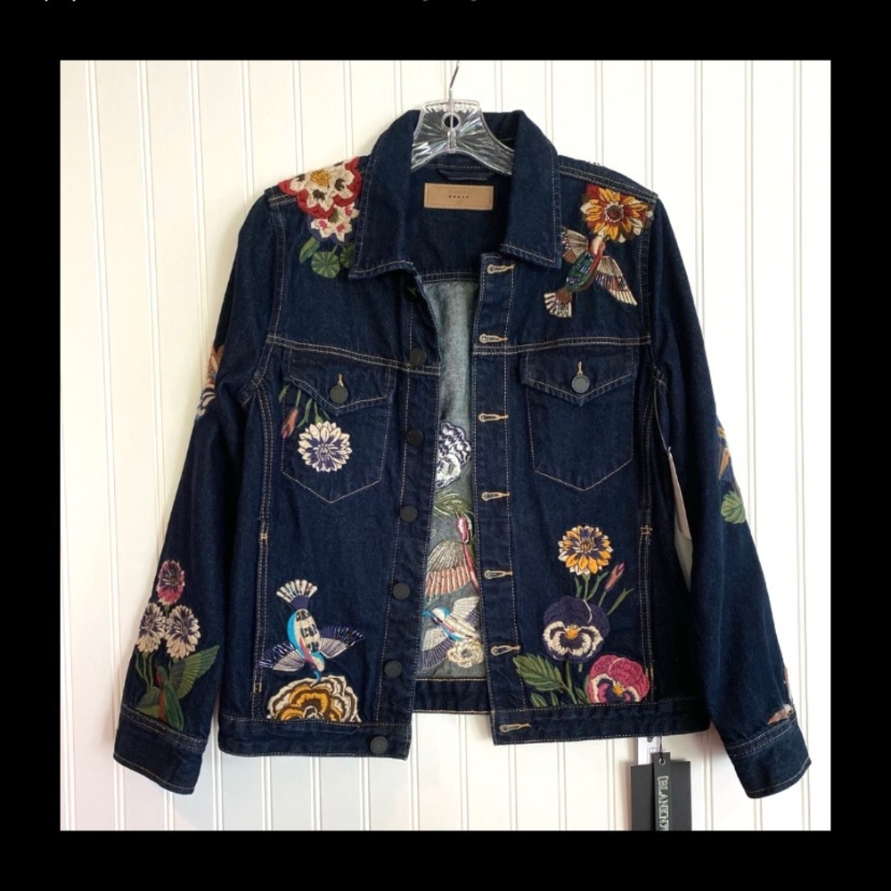 [BLANKNYC] embroidered denim jacket SIZE XS